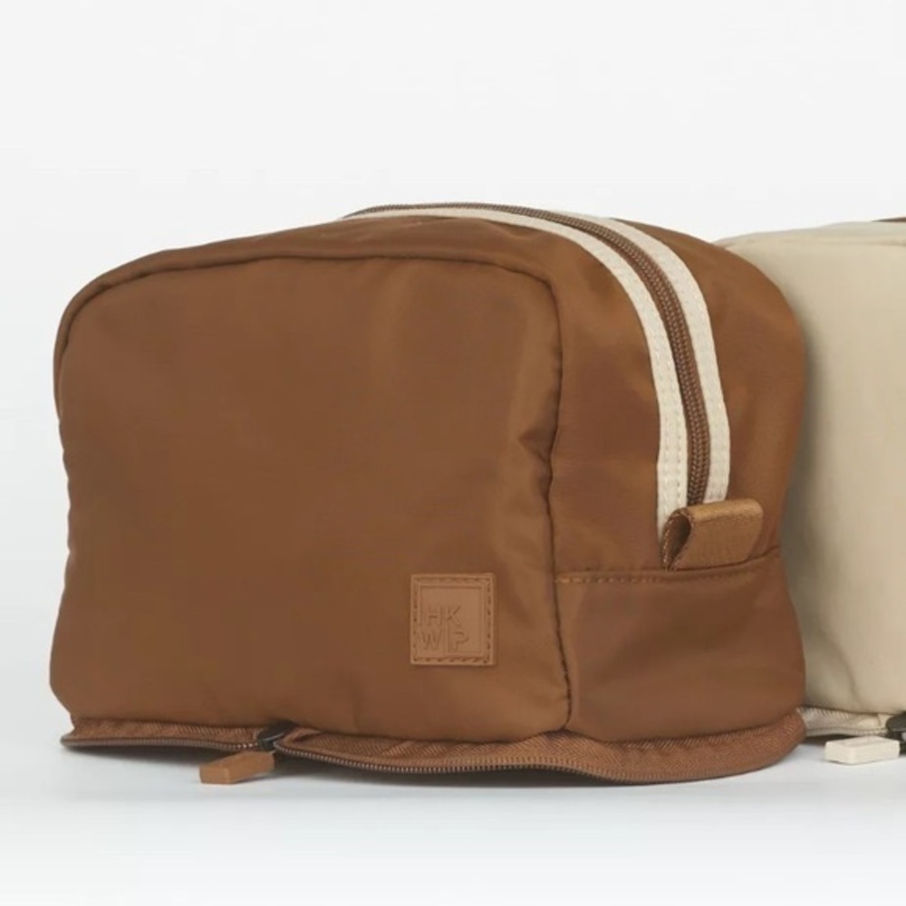 🦌🐠new IHKWIP Packable Pouch Cosmetic Case mocha cream zip